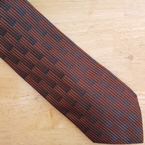 Lanvin Elegant Brown and Black Geometric Tie